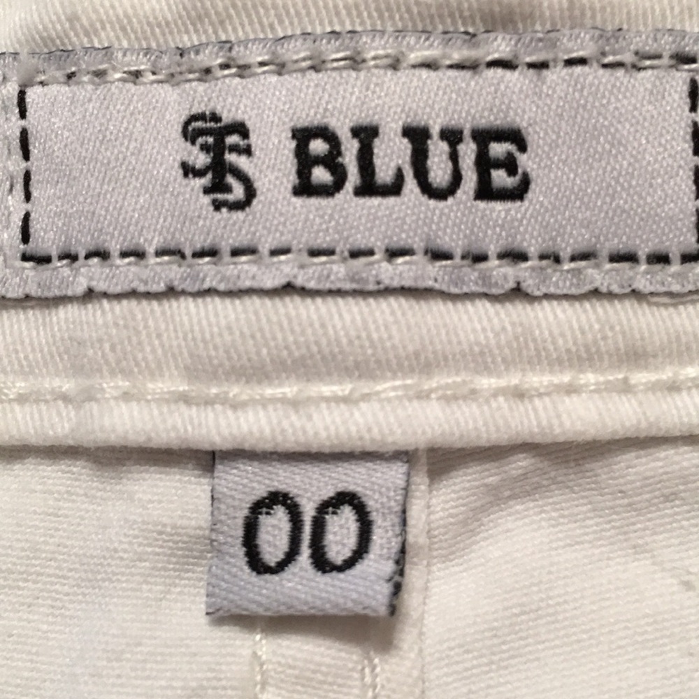STS Blue Mini White Denim Shorts With Lace Size 00 - Picture 4 of 7